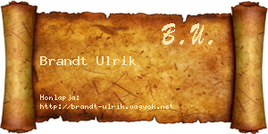 Brandt Ulrik névjegykártya